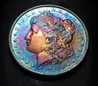 1902 P Morgan Silver Dollar - Synthesized Rainbow Toning - AU