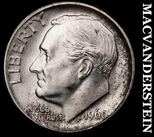 1960-D Silver Roosevelt Dime - Choice Gem Brilliant Unc  Lustrous  #G7786