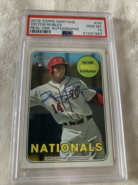 2018 Topps Heritage Victor Robles Real One Rookie Auto RC #ROA-VR PSA 10