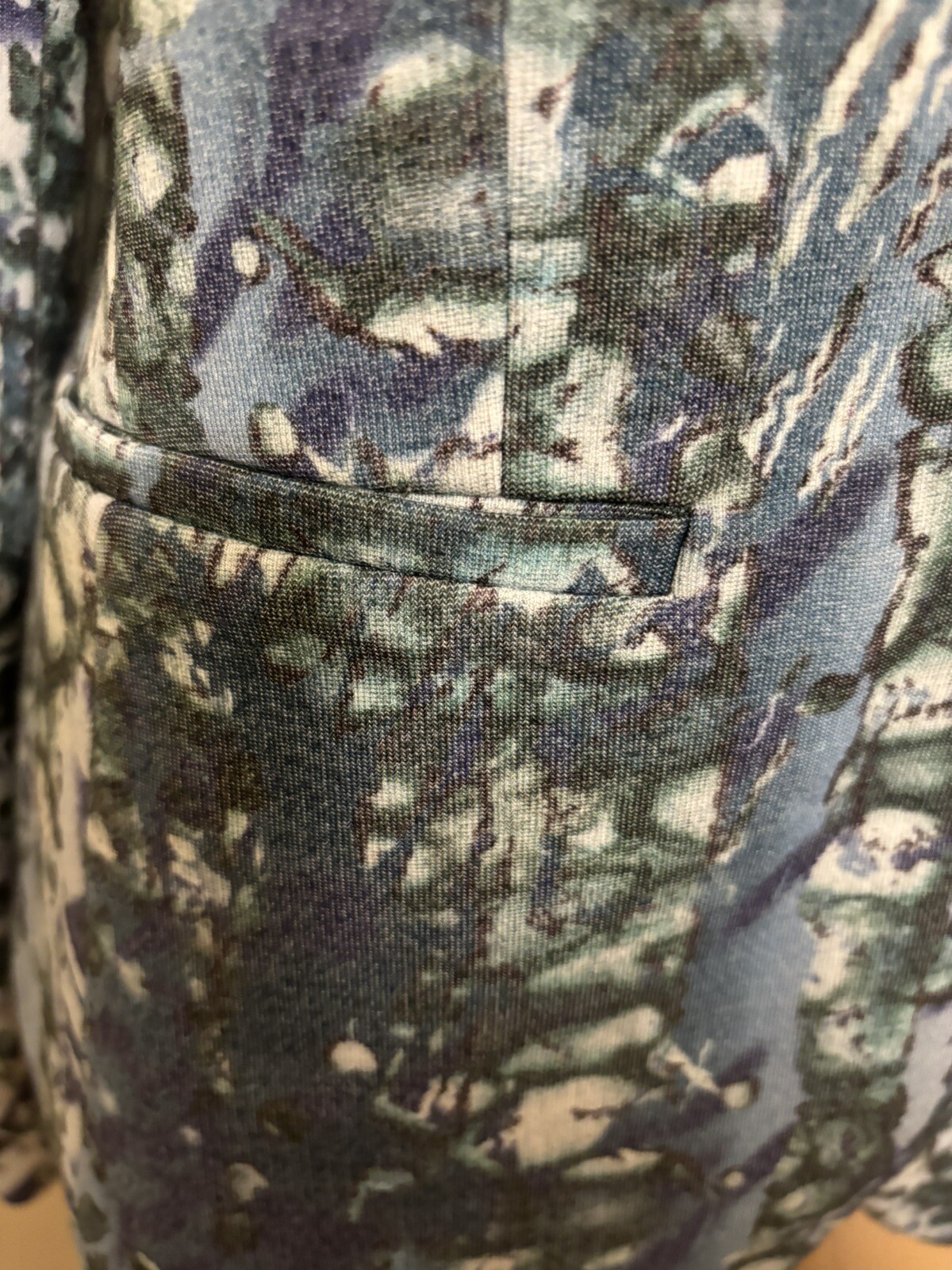 Escada Blue Pattern Blazer Medium - image 2