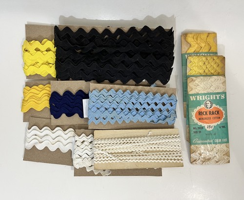 Vintage Cotton Rick Rack Lot of 11 - 1/8” to 5/8” - Various Colors - Lengths - Picture 2 of 16