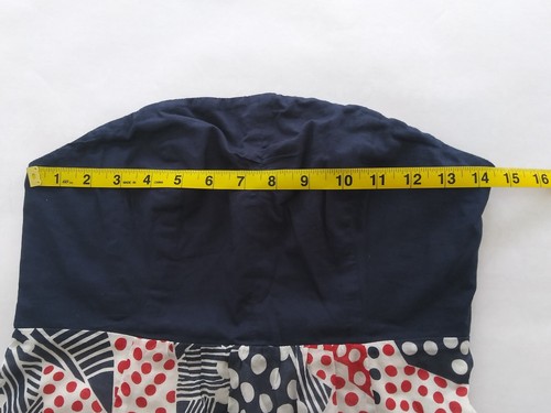 Odille Polka Dots Dress SZ 6 Lightweight Strapless Red White Blue Forth of July - Picture 11 of 12