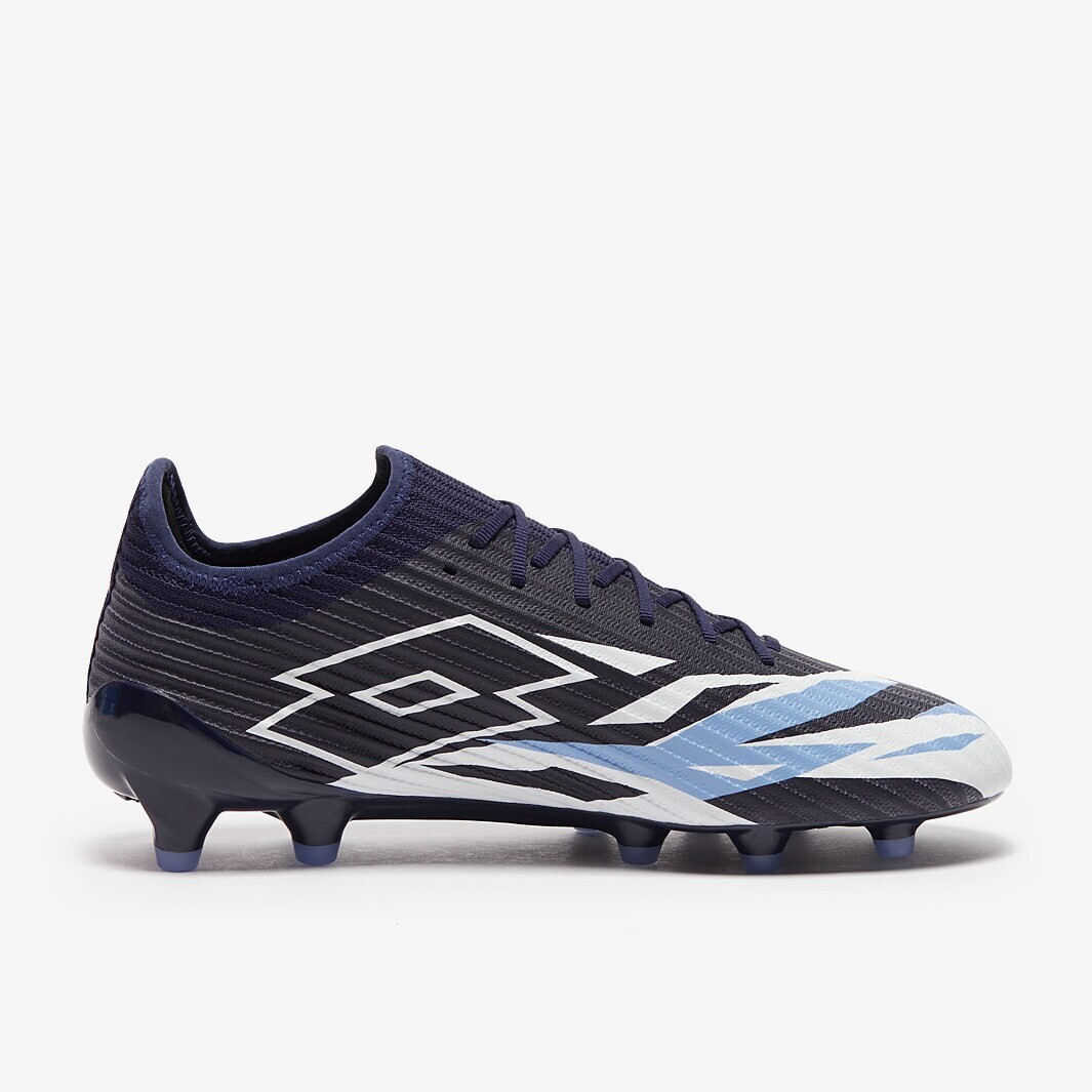 Scarpe tacchetti calcio uomo Lotto Solista 200 VI FG blu navy tutto bianco fiordaliso 10 nuove con scatola