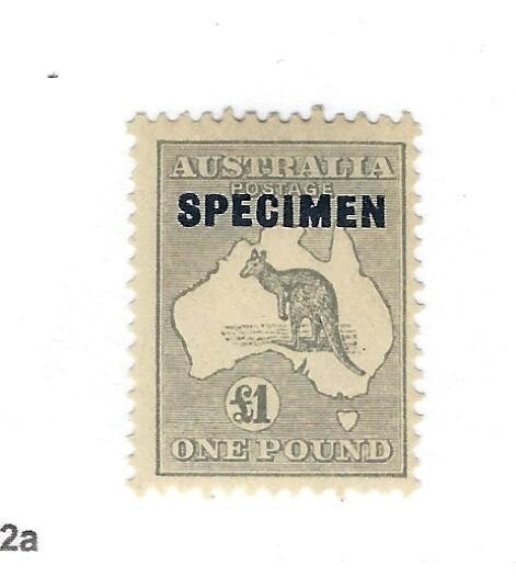 Australia Stamp 1931-36 Definitive Kangaroo rare "specimen" Issue 1 Pound Gray