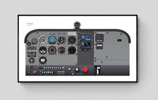 Poster Cessna 172 cabina di pilotaggio arte da parete ottimo regalo pilota