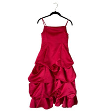 David’s Bridal Midi Red Dress Ruffle Size 10