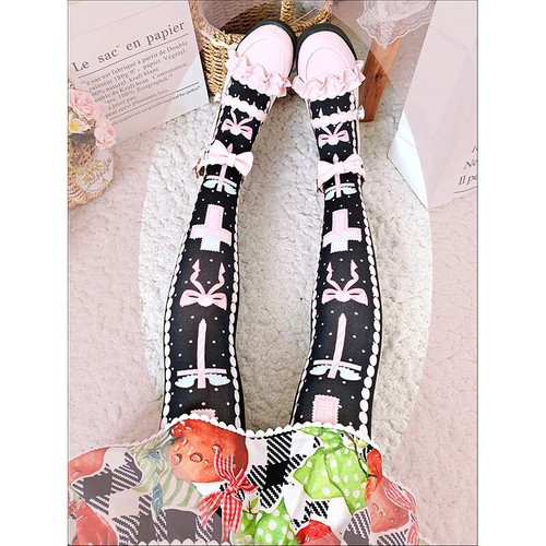 Women Lolita Stockings Thigh High Socks Over Knee Japanese Kawaii Cute Girl - Picture 6 of 13
