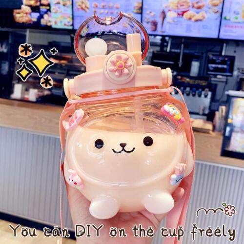 Summer Bear Water Cup For Girls, Large Capacity Double Belly Mug Bot✨. R0L4 - Picture 1 of 16