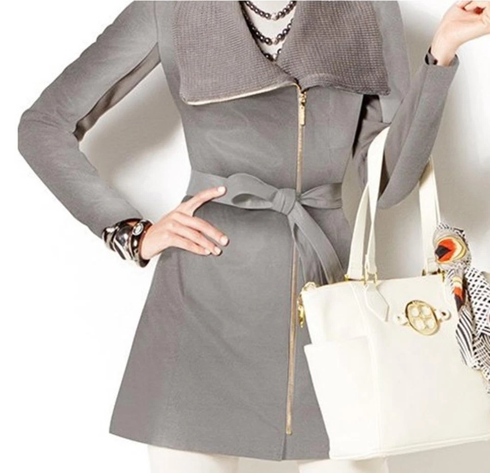 女式外套冬季 X-mas Church 真皮夹克外套风衣加 3X — 第 3/4 张图片