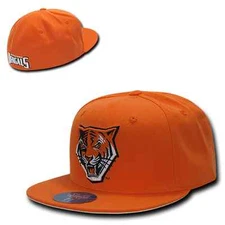 Orange Buffalo State Bengals NCAA Fitted Flat Bill Baseball Cap Hat RUNS LARGE