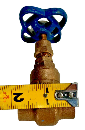 NIBCO S-113 Bronze Gate Valve 1/2" Solder Ends 125-SWP / 200-WOG Non-Rising Stem - Picture 4 of 9