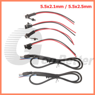 Male Female DC Power Socket Jack Plug Wire Connector Cable 5.5x2.1mm / 5.5x2.5mm