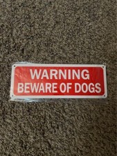 WARNING BEWARE OF DOGS Signs 2 Pack, Red 