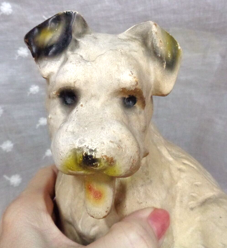 Vtg Novelty Carnival Style Chalkware Dog Figurine SCOTTISH TERRIER ~ 7" H - Picture 5 of 7