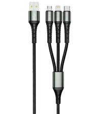 Multi Ladekabel 3 in 1  für Samsung Handy USB TypC Micro i Phone Schnell Huawei