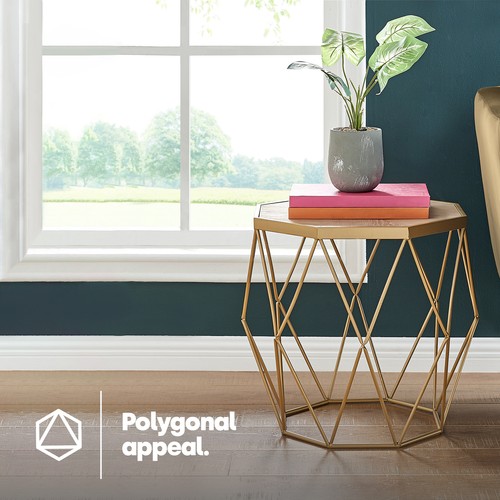 Coffee Side End Table Sofa Living Room Wooden Metal Bedside Furniture Round Tea - Picture 3 of 14