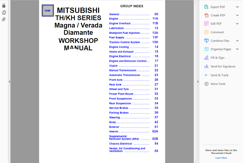 Manual De Reparación Del Mitsubishi Magna 1996-2005: Guía De Taller Y