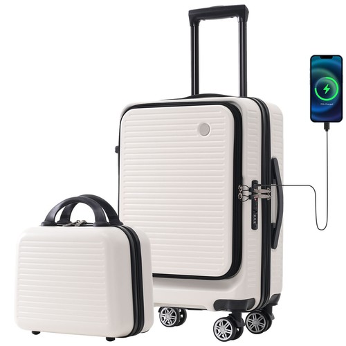 Carry-on Luggage 20 Inch Front Open Luggage Lightweight Suitcase Front Pocket US - Picture 3 of 20
