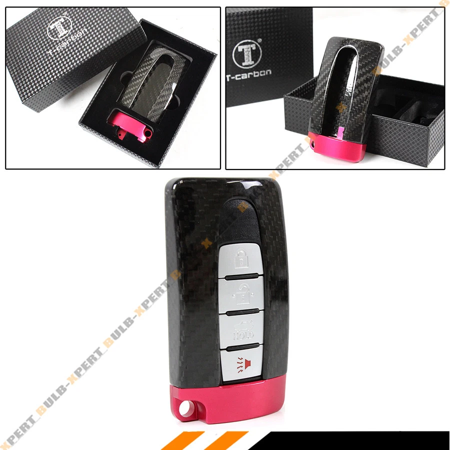 ДЛЯ NISSAN БЕСКЛЮЧЕВОЙ ВХОД БРЕЛОК GTR СТИЛЬ УГЛЕРОДНОГО ВОЛОКНА ЧЕХОЛ С КРАСНЫМ ОСНОВАНИЕМ - Изображение 2 из 4