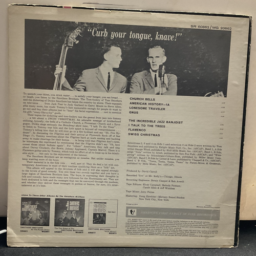 A67 The Smothers Brothers: Curb Your Tongue Knave, 1963 Mercury Records SR 60862 - Imagen 2 de 4