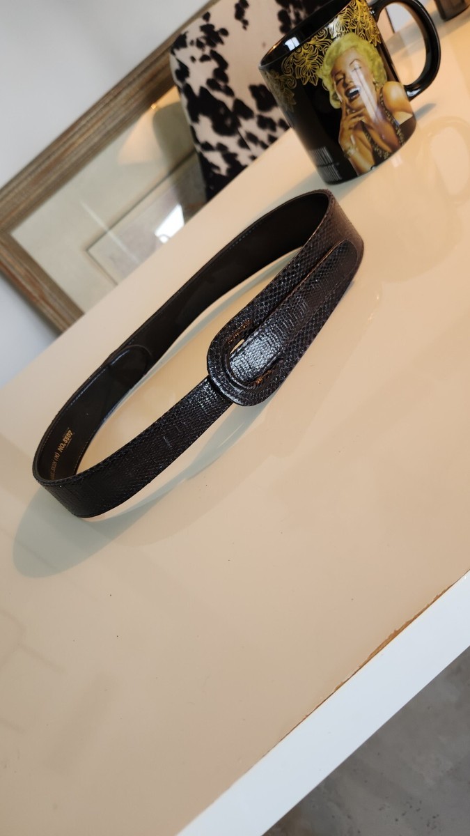 Vintage Rayman/Ridless Genuine Snack Skin Belt Small 5850 Vintage Rayman /Ridless Womens Thin Gray Snakeskin Leather  main image 2