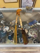 Vintage Horse Head Shoe Horn  Shoe Brush Plastic  Bamboo