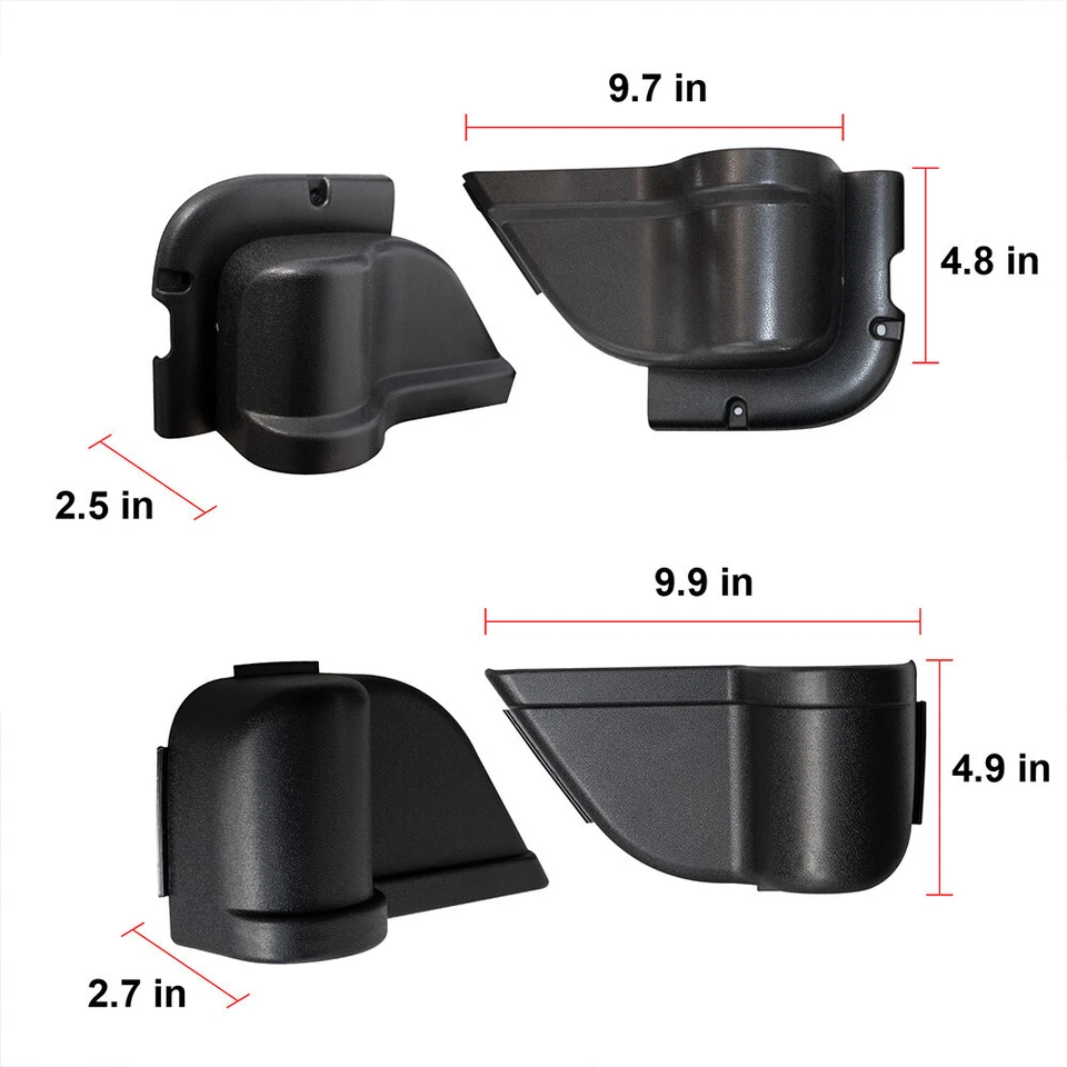 4x Front + Rear Door Storage Pockets Organizer Box for 11-2018 Jeep Wrangler JK - Imagem 4 de 4