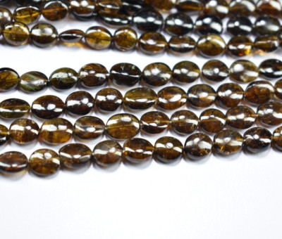 Natural Green Tourmaline Smooth Oval Plain Gemstone Beads 6.5X7.5-7X9mm 16 Inch
