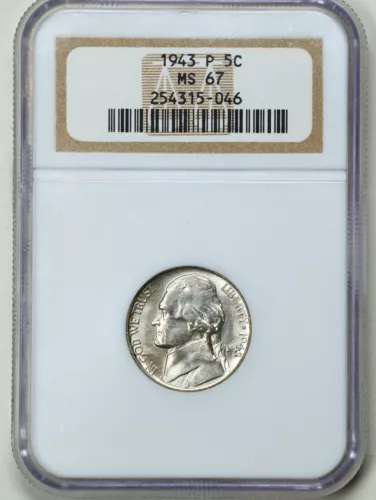 1943-P 5C Jefferson Nickel MS67 NGC 254315-046
