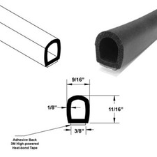 Water/Weather Resistant Adhesive Back Closed Cell Seal Black - 10 ft