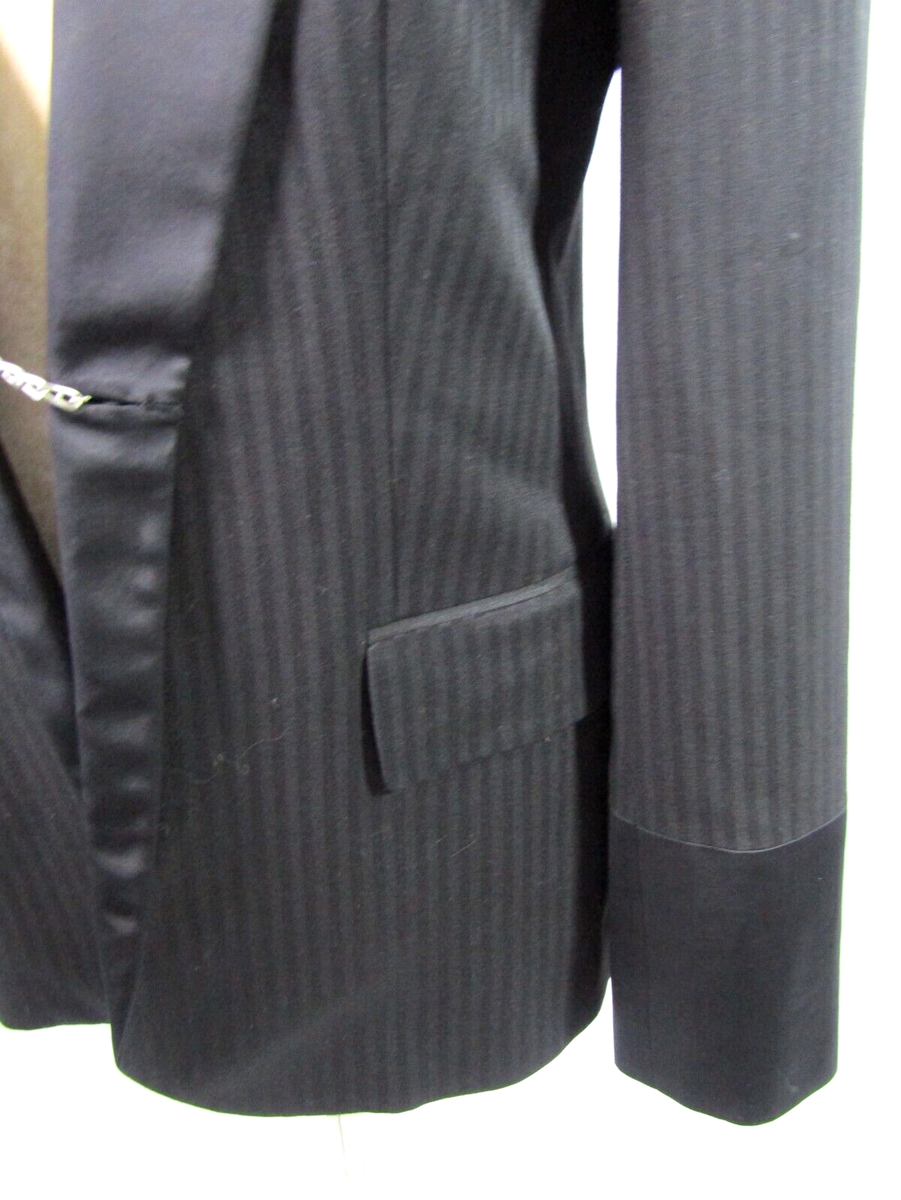 Stella McCartney Women's Black Striped Tuxedo Blazer Jacket Size