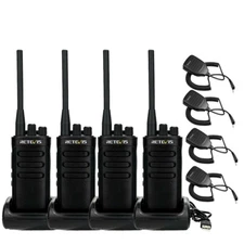 4*Retevis RB85 Long Range Walkie Talkies 2000mAh Two Way Radio for Factory + Mic