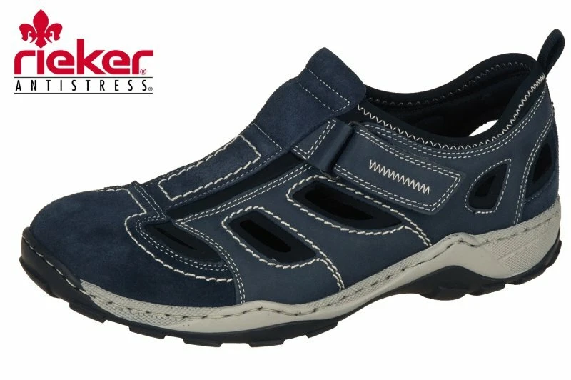 Rieker Herren Slipper Blau Schuhe Trekking Sandale 08075-14