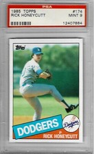 1985 Topps #174 Rick HONEYCUTT - PSA 9+++ Dodgers