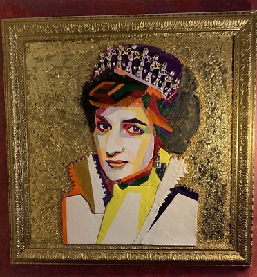 Art Painting, Princess Diana, Ceramic Mosaic,  Maze of Multicolor!