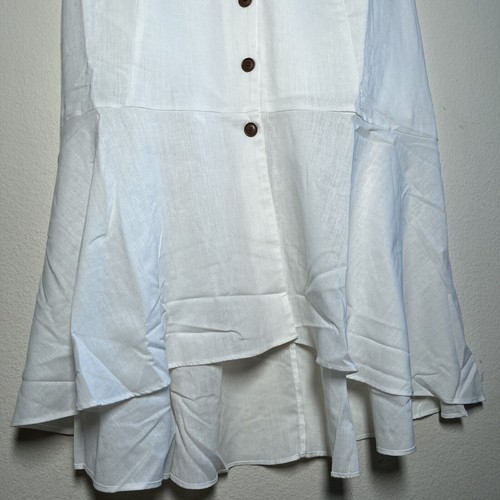New CITY CHIC Sweety Button Linen Blend Dress S/16 Ivory NWT $159 - Picture 8 of 15