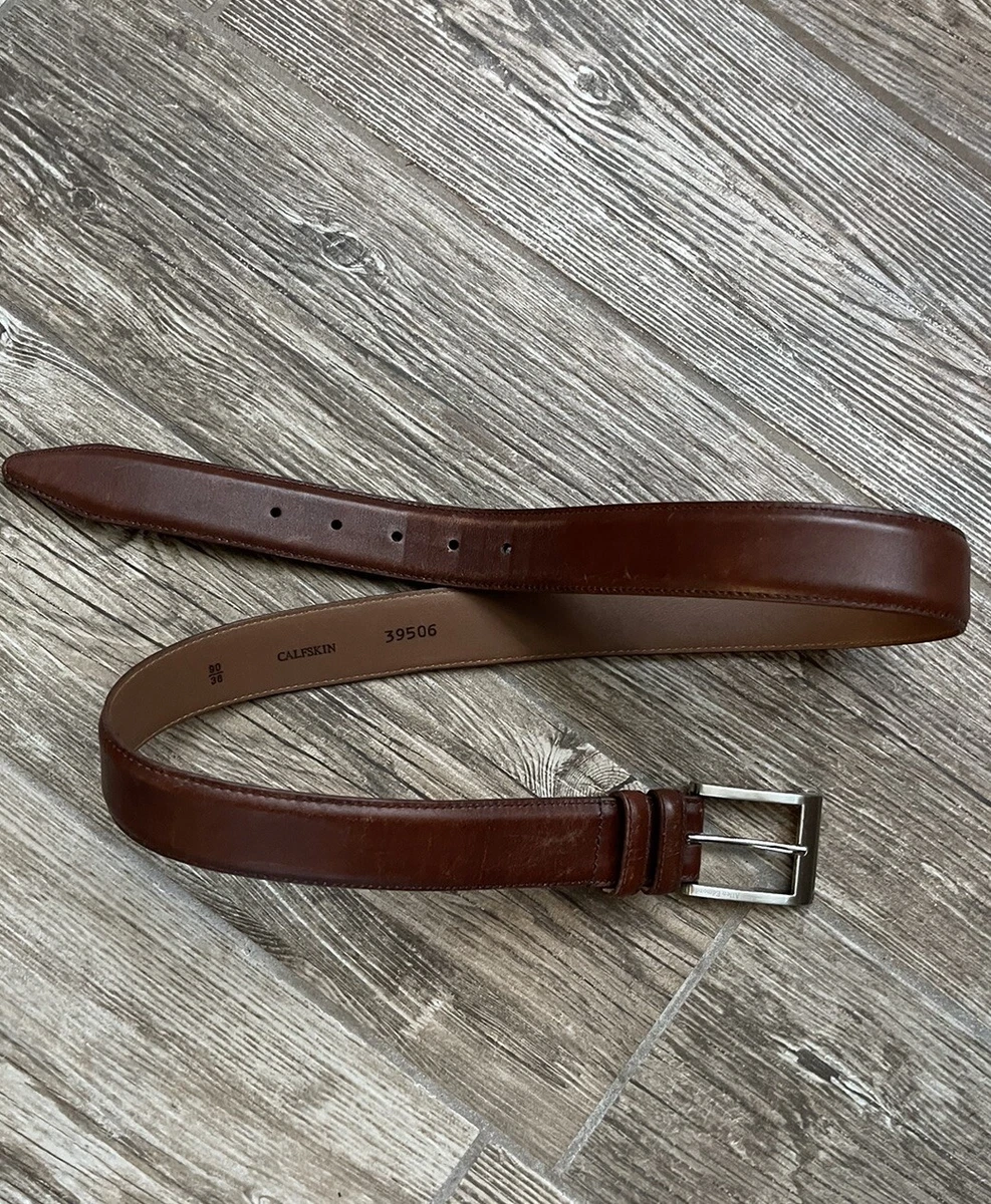 Allen Edmonds Mens Calfskin Leather Belt Walnut Brown 39506 Size