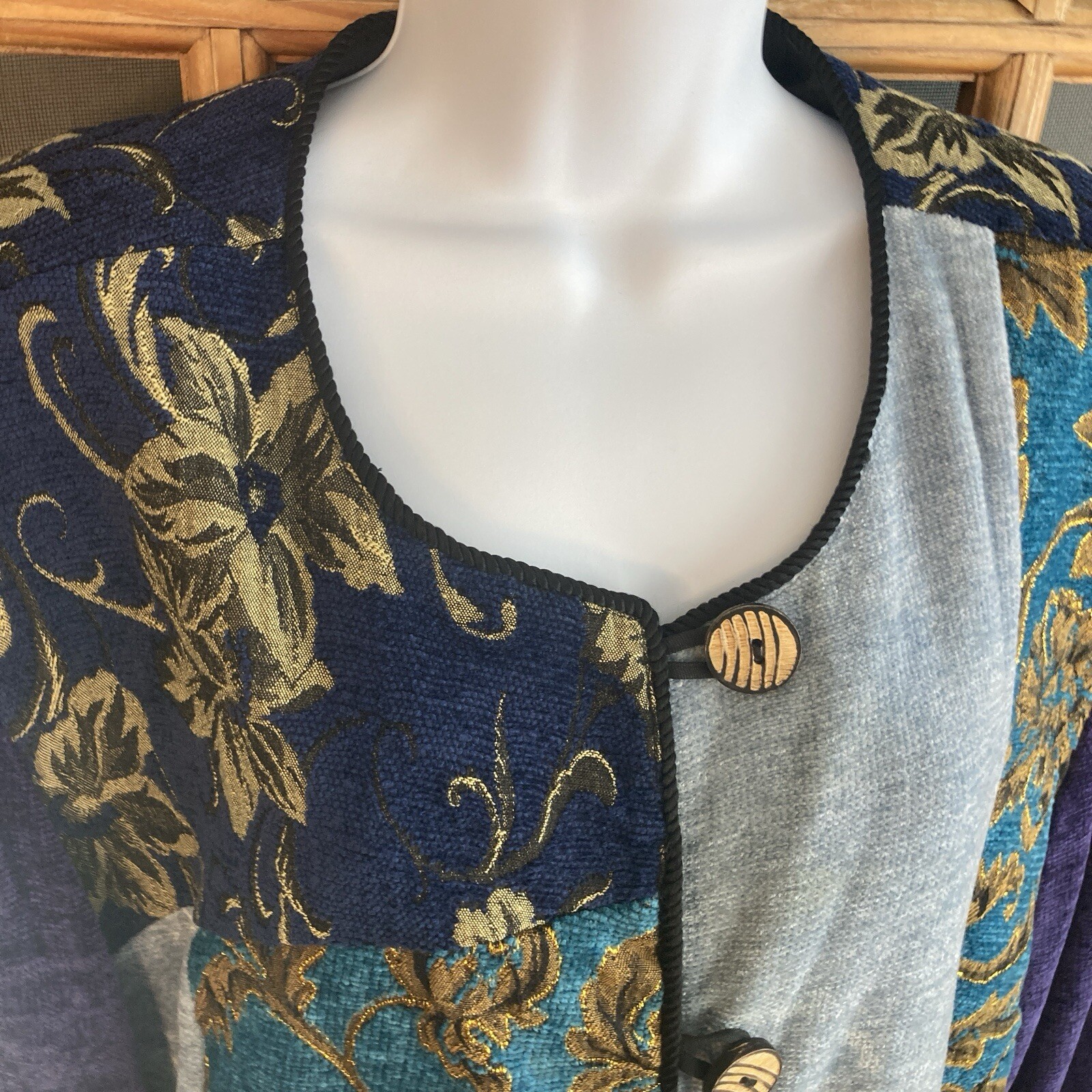 Indigo Moon Women Blue Patchwork Embroidered Leav… - image 3