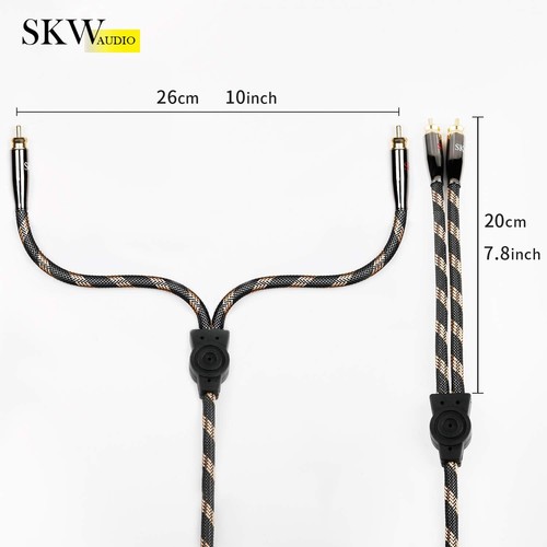 SKW RCA Y Splitter Cable 1 Male to 2 Male Subwoofer Cord, BG Series Ultra-hig... - Picture 4 of 7