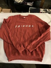 VINTAGE 1995 FRIENDS Sweatshirt Adult XL Red USA Made TV Show Mens Pullover