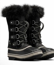 Sorel Joan of Arctic Insulated Water Proof Snow Boots Black Big Kid 6 Womens 8