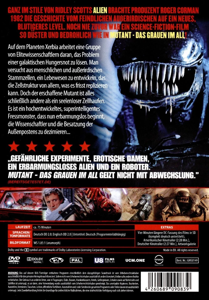 Mutant - Das Grauen im All  (1982)[DVD/NEU/OVP] von Roger Corman - Bild 2 von 3