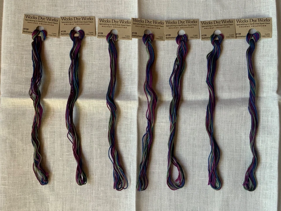 Lot of 6 Weeks Dye Works BETHLEHEM 4139 Hand Over Dyed Floss Holiday Threads - Image 3 of 3