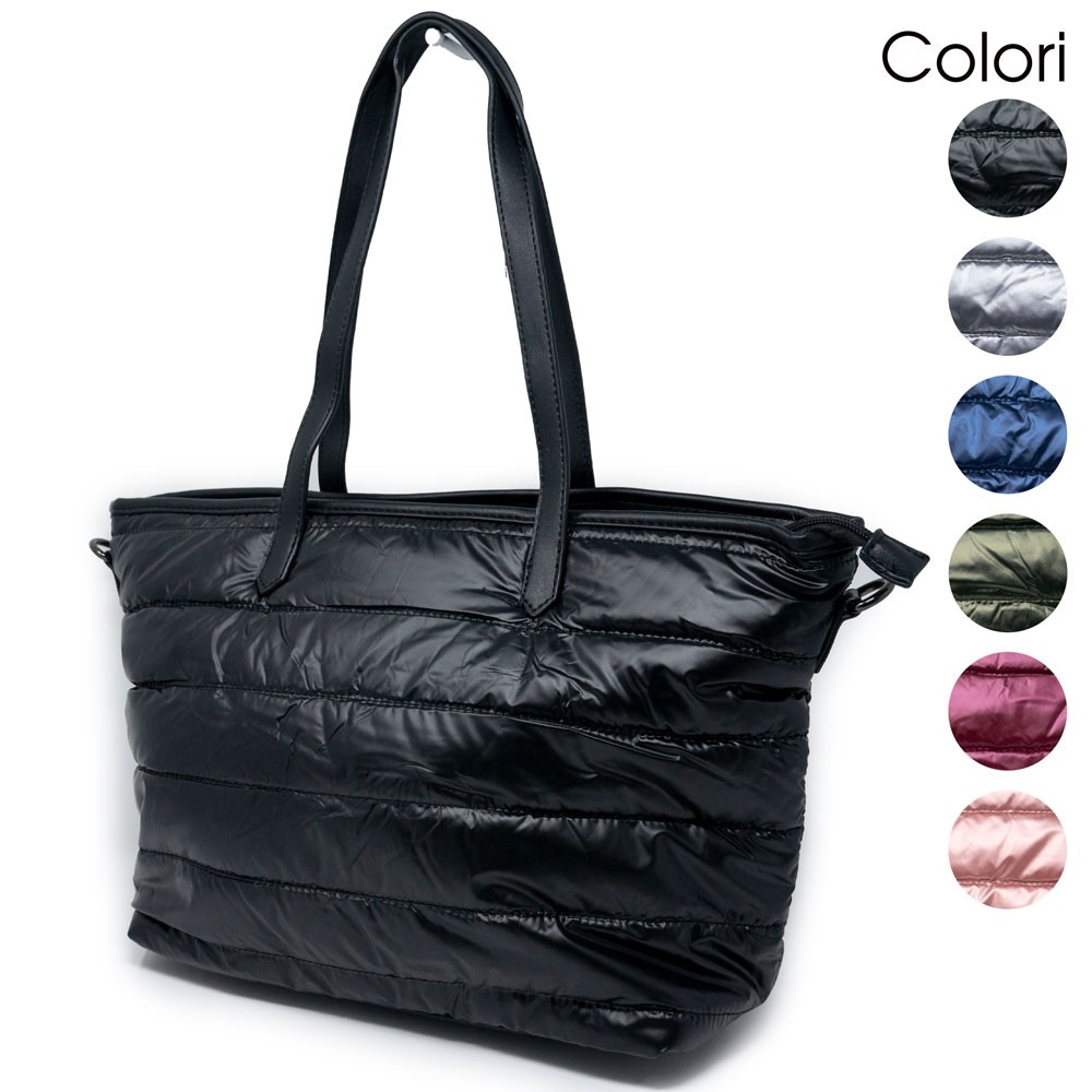 Borsa Tote Donna Trapuntata RAVUO – Leggera, Imbottita, Con Tasca Per Laptop 15.6″, Ideale Per Ufficio E Viaggi