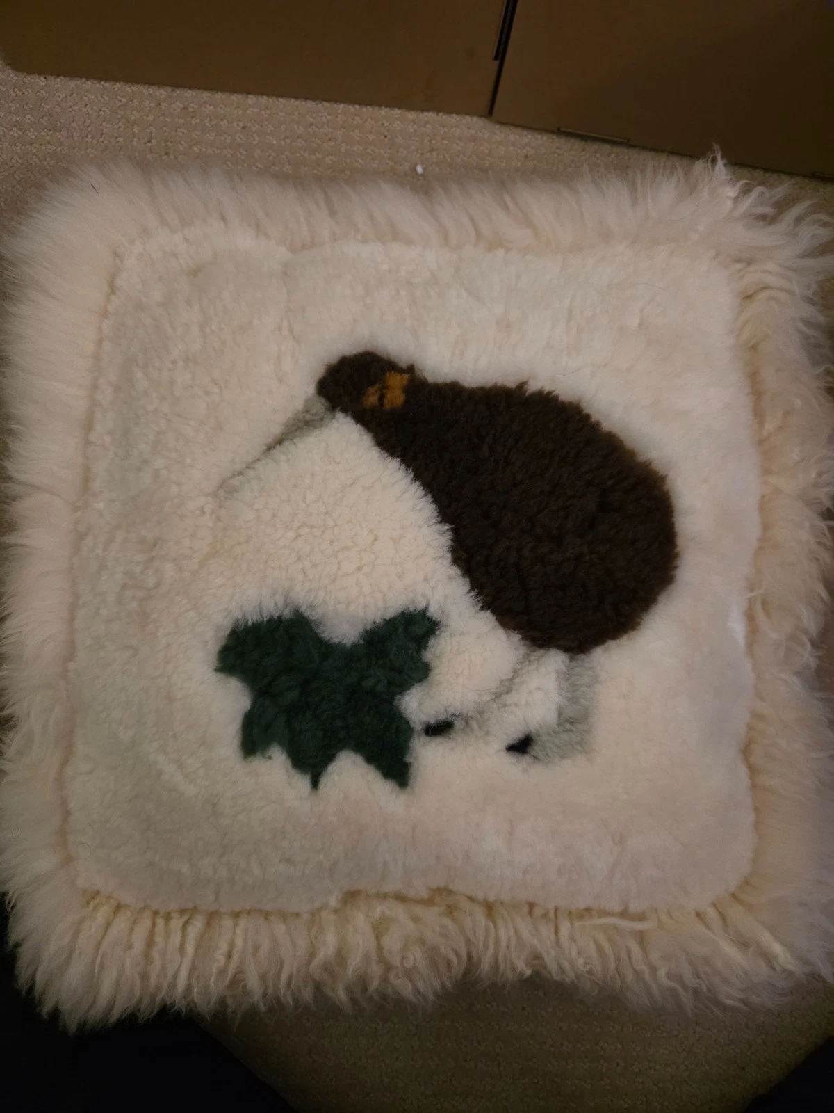Vintage Austin Group Sheepskin Decorative Throw Pillow