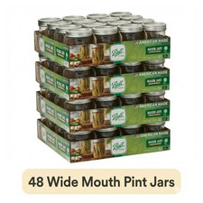 4 Pack Ball Glass Mason Jars With Lids Bands Wide Mouth Clear16 Oz12 Ct