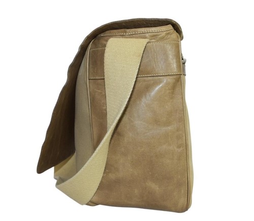 Ghurka Italian Gray Leather FullFlap Top Crossbody Messenger Padded Computer Bag - Picture 12 of 15