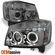 Fits 2004-2015 Titan 04-07 Armanda Smoked Halo Projector Led Headlights Lhrh Fits 2004-2015 Titan 04-07 Armanda Smoked Halo Projector Led Headlights Lhrh