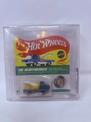 1969 Hot Wheels The Heavyweights Tow Truck Redline Blister Sealed CAS GRADED 80