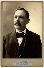 Cabinet Card Circa 1890s Olner Eckstein Handsome Man with Mustache